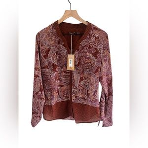 Prana lightweight button up paisley long sleeve size Large. EUC.